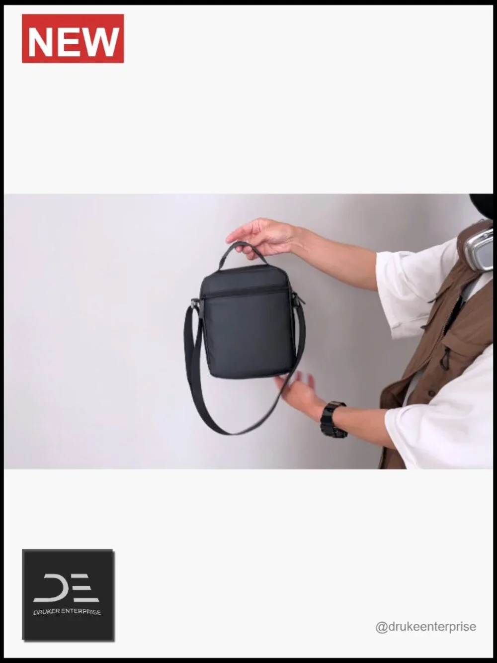 Anti-Theft Messenger Bag with Multiple Pockets, Nylon Crossbody